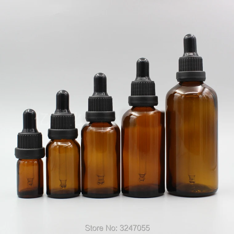5ml10ml15ml20ml30ml50ml100ml косметическая стеклянная бутылка с пипеткой янтарный флакон