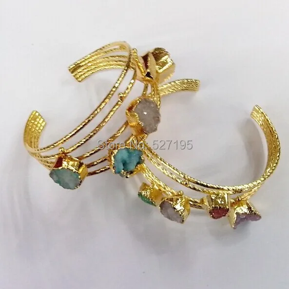 Free Shipping Women bangles bracelets, Natural Druzy Bracelet