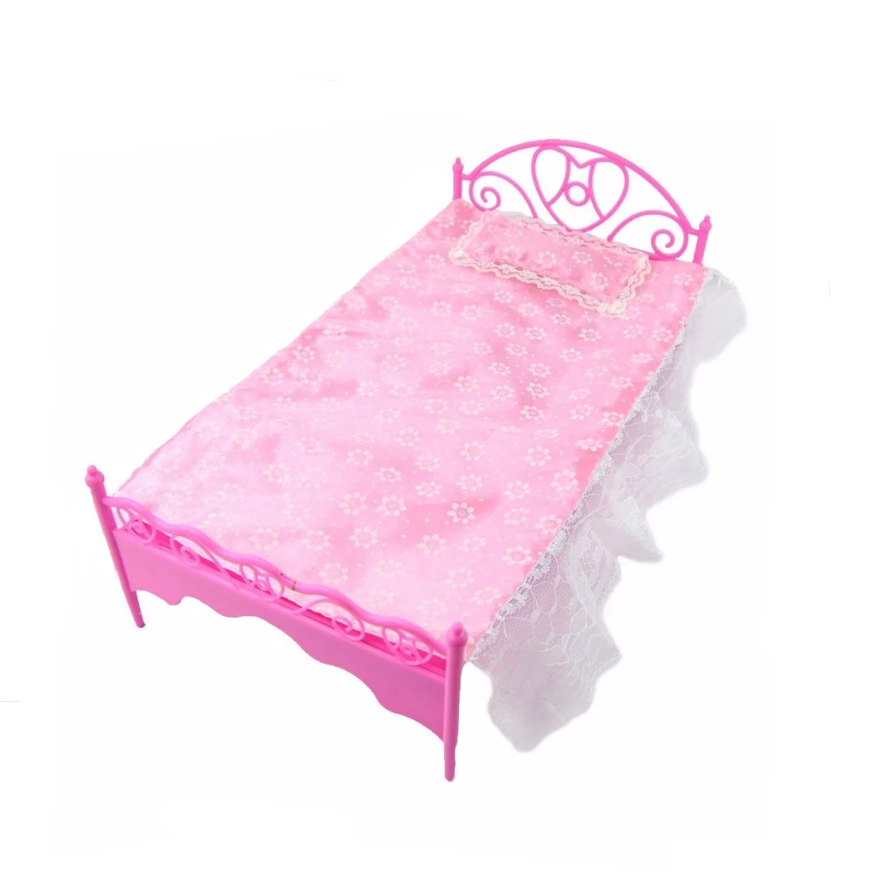 SUN &amp CLOUD 1 Set Single Bed for Barbies Dollhouse Furniture Pillow Sheet Color Random | Игрушки и хобби