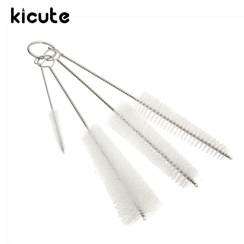 Kicute 4 шт. бутылочный носик для чистки стаканчиков моющий инструмент щеток