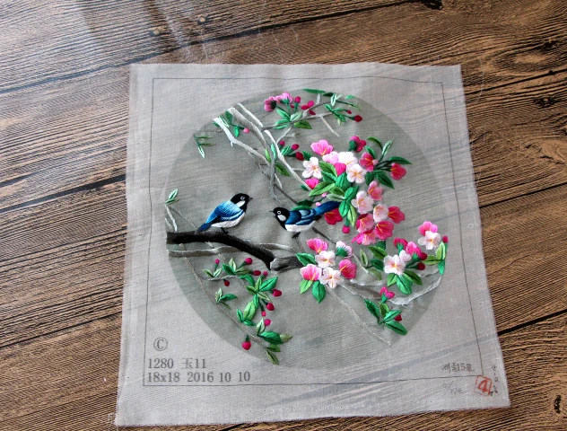 Ручная работа из чистого шелка двухсторонняя вышивка искусство Декор/экспорт в