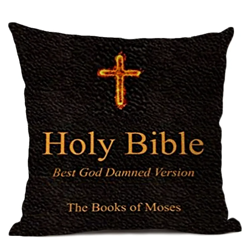 Art cushion cover Christian culture Bible cross Jesus pattern cotton and hemp pillow living room sofa decoration 45x45cm