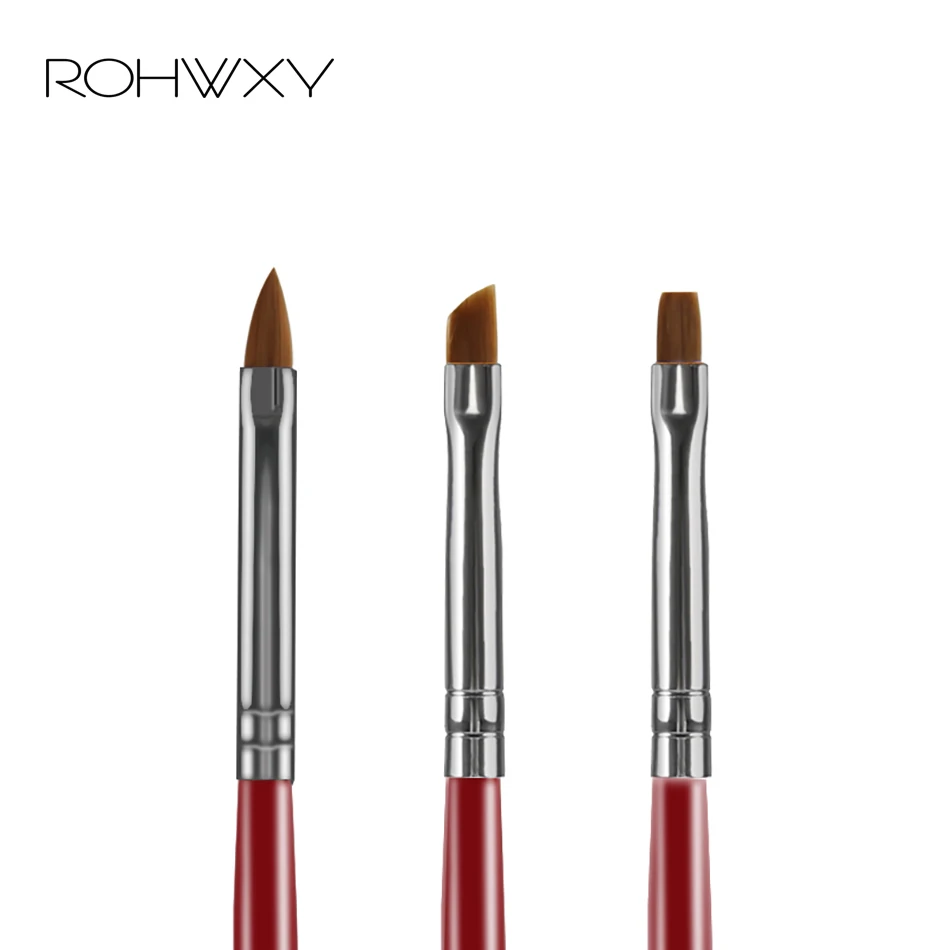 ROHWXY ногтей кисти для маникюра акрил щетка дизайн ручки рисования резьба UV гель
