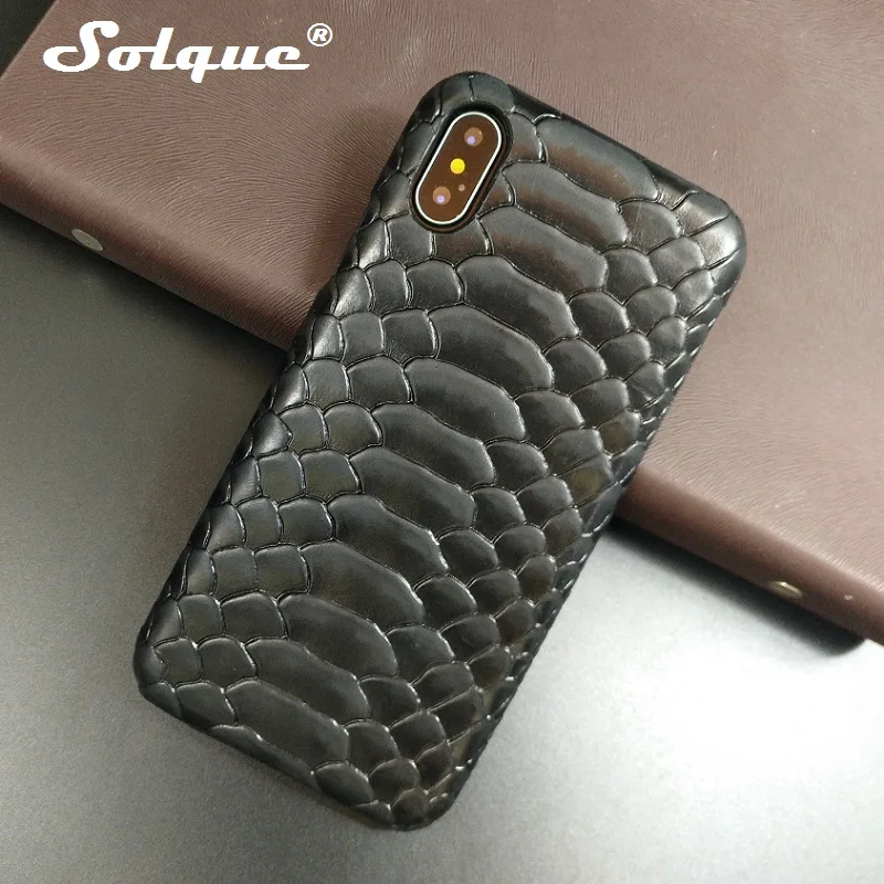 Ультратонкий чехол из натуральной кожи для iPhone X XS Max 10 чехлы телефонов со змеиным