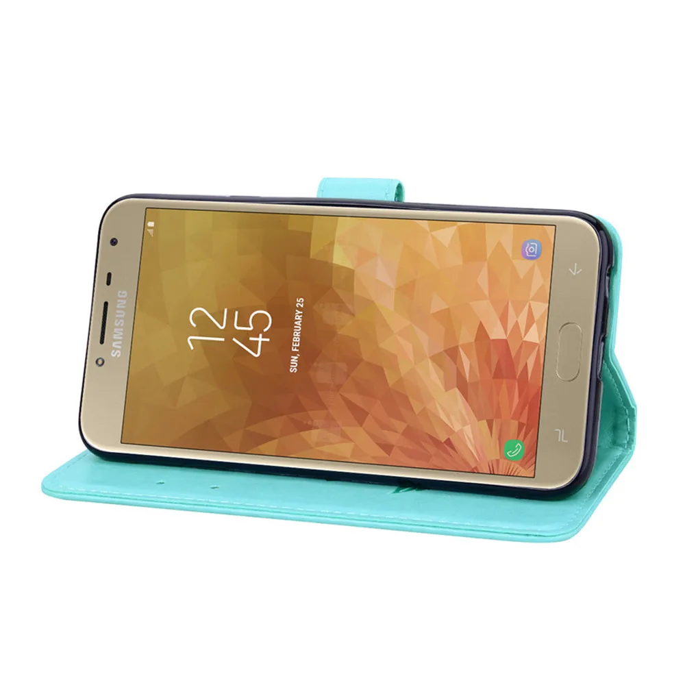 Кожаный чехол книжка с 3D рисунком розы для Samsung J4 + 2018 SAMSUNG Galaxy J 4 Plus 2018|Бамперы| |