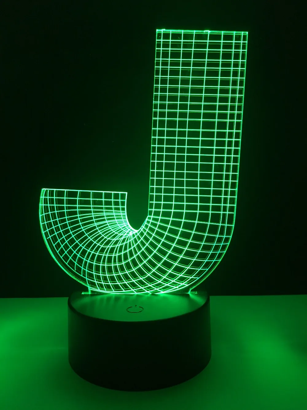 Новый 3D ночник Алфавит буквы J 7 цветов Изменение Настольная Светодиодная лампа USB