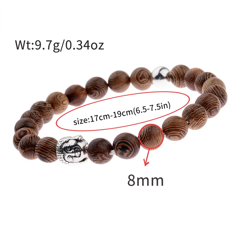 Деревянные бусины Будды 8 мм женские браслеты из золотистой нити очаровательный