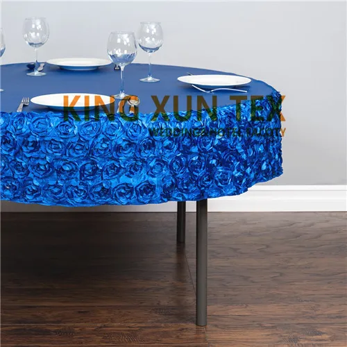 royal blue Круглая атласная Розетка Скатерть из полиэстера свадебный стол тканевый чехол для украшения праздника отеля - Цвет: royal blue
