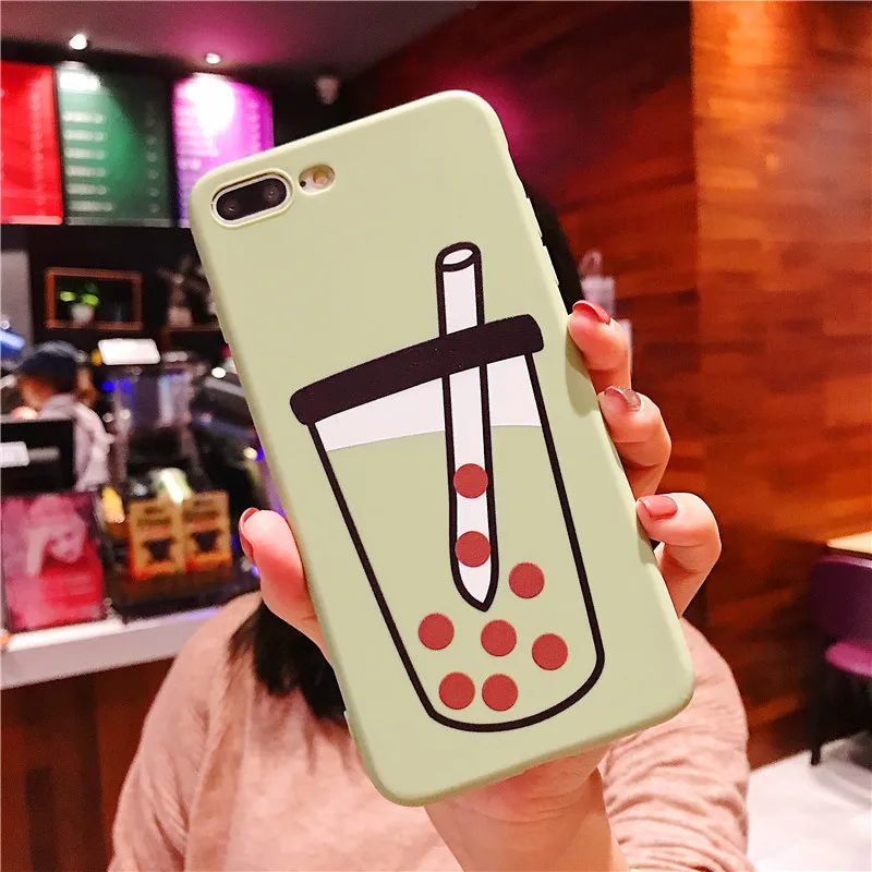 Забавные жемчужный молочный чай мягкий чехол для iphone xs max телефон в виде ракушки 8