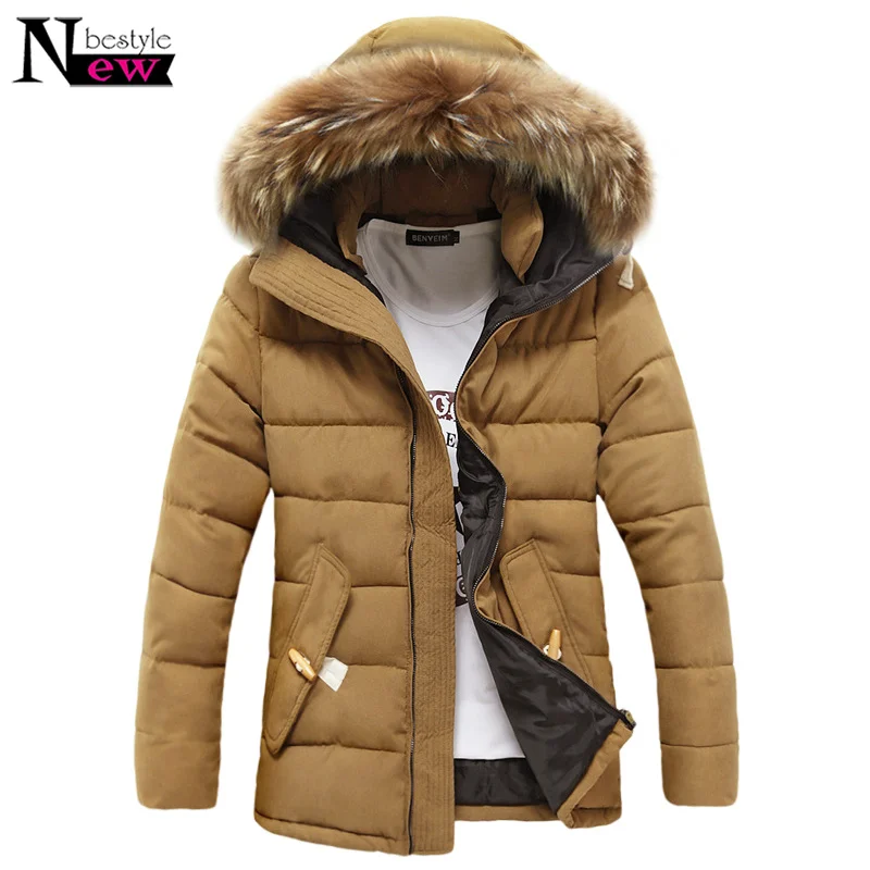 Newbestyle мужское зимнее пуховое хлопковое пальто Модная Большая Меховая куртка с