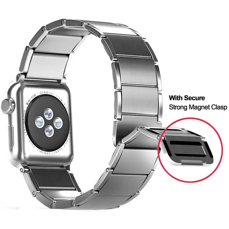 40/44m Watchband For Apple Watch Series 4 1 2 3 Wrist Strap Stainless Steel Double Magnetic Clasp Bracelet For Apple Series 5