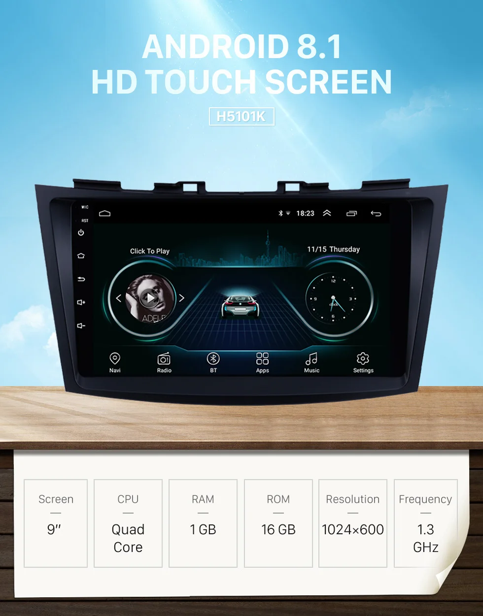 Harfey Android 8,1 автомобильное радио для SUZUKI SWIFT 2011-2013 " gps навигация аудио поддержка OBD2 DVR Bluetooth Музыка USB wifi