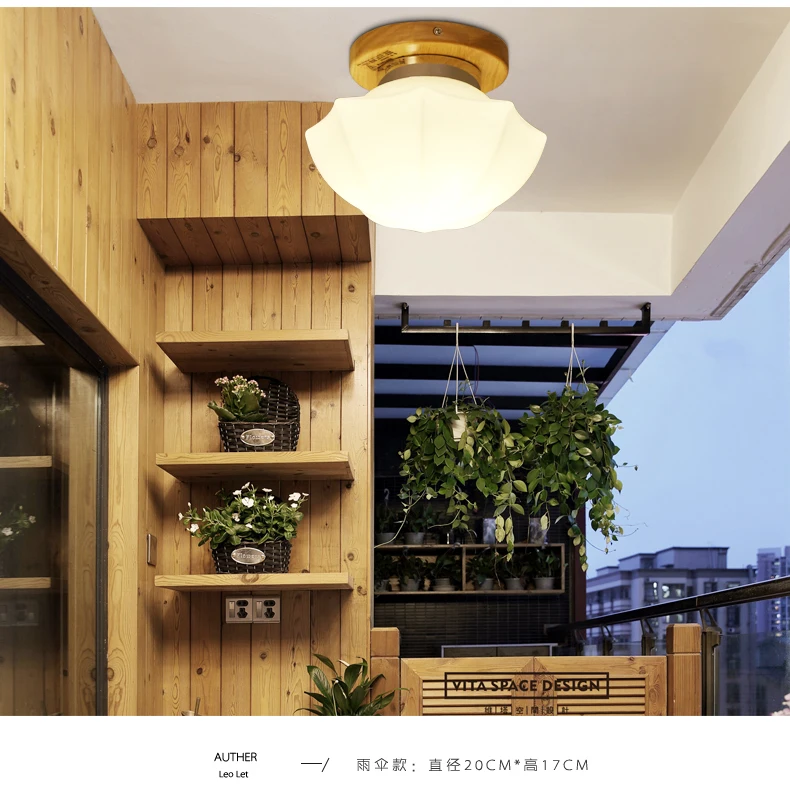 Corridor Wooden porch Lamp Solid Wood ceiling Nordic Living Room Entrance Hall Japanese home Led Ceiling Lights | Лампы и освещение