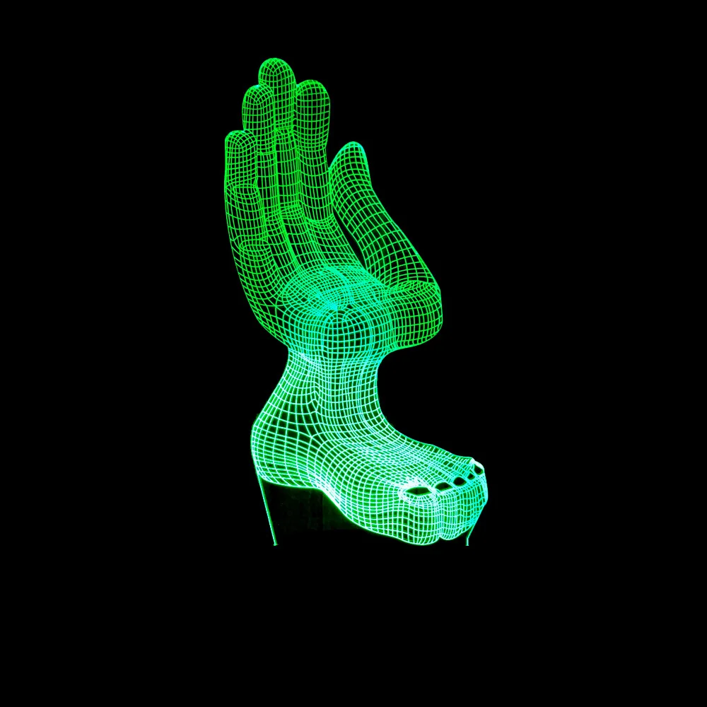 3D Светодиодная лампа для рук и ног 7 цветов сменная USB помещений настольная с