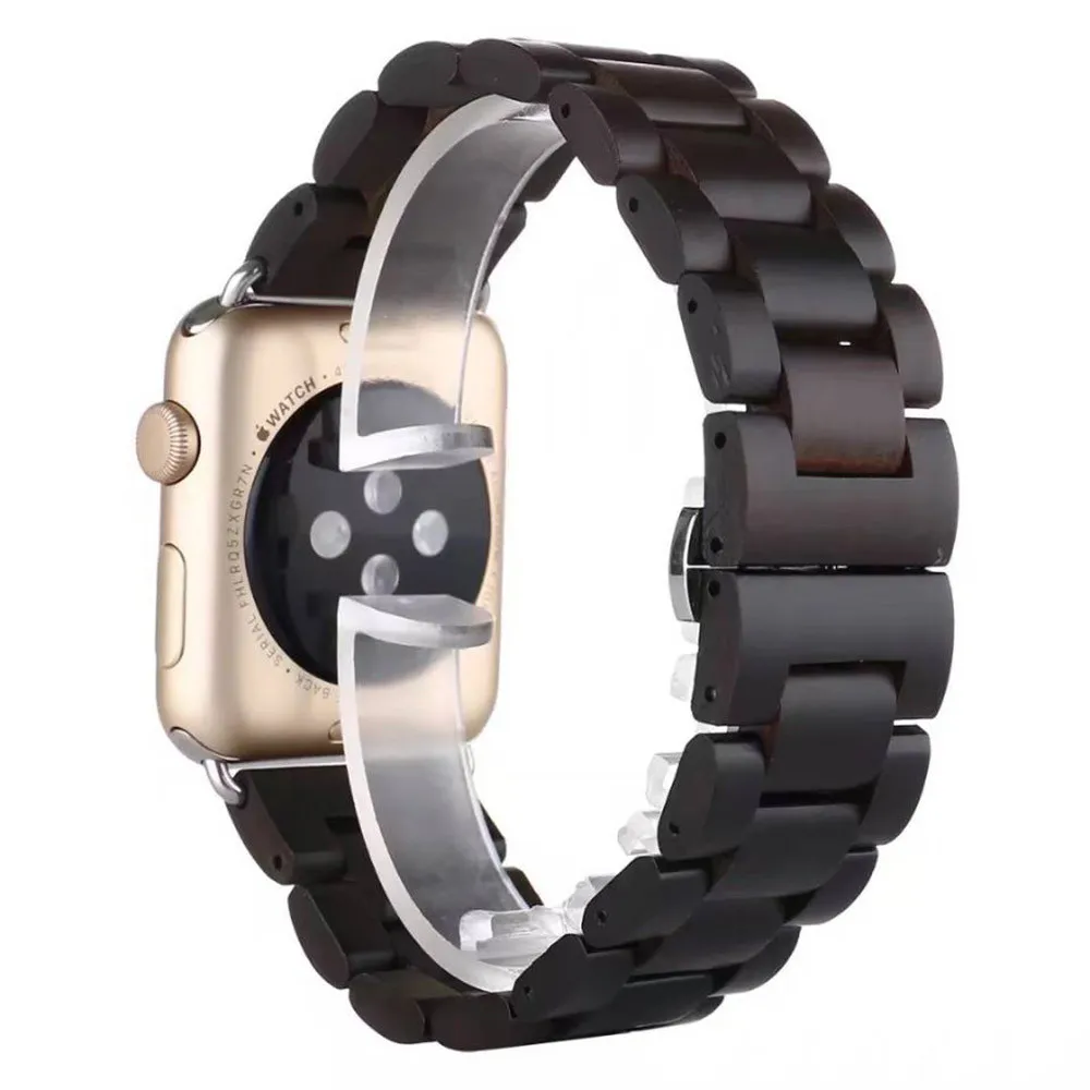 Высококачественный деревянный ремешок для часов для Apple Watch 38 мм 42 мм, браслет для умных часов, деревянный ремешок для часов Apple Watch Series 4 3 2 1
