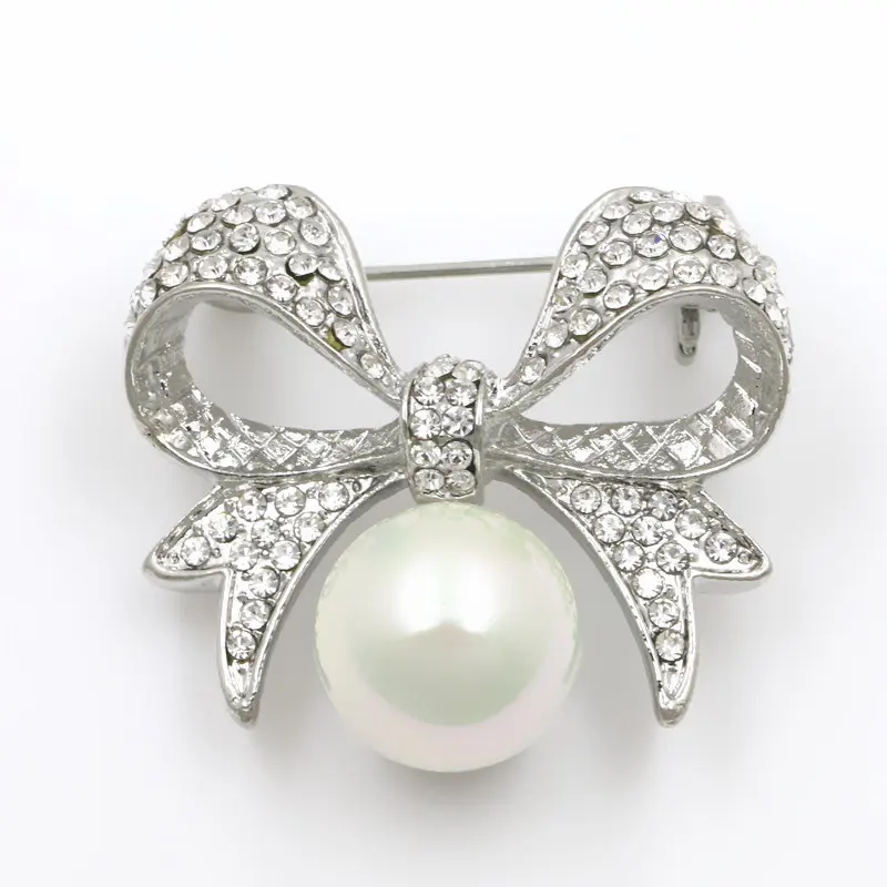 Женская Брошь в виде банта с искусственным жемчугом для вечеринки свадьбы