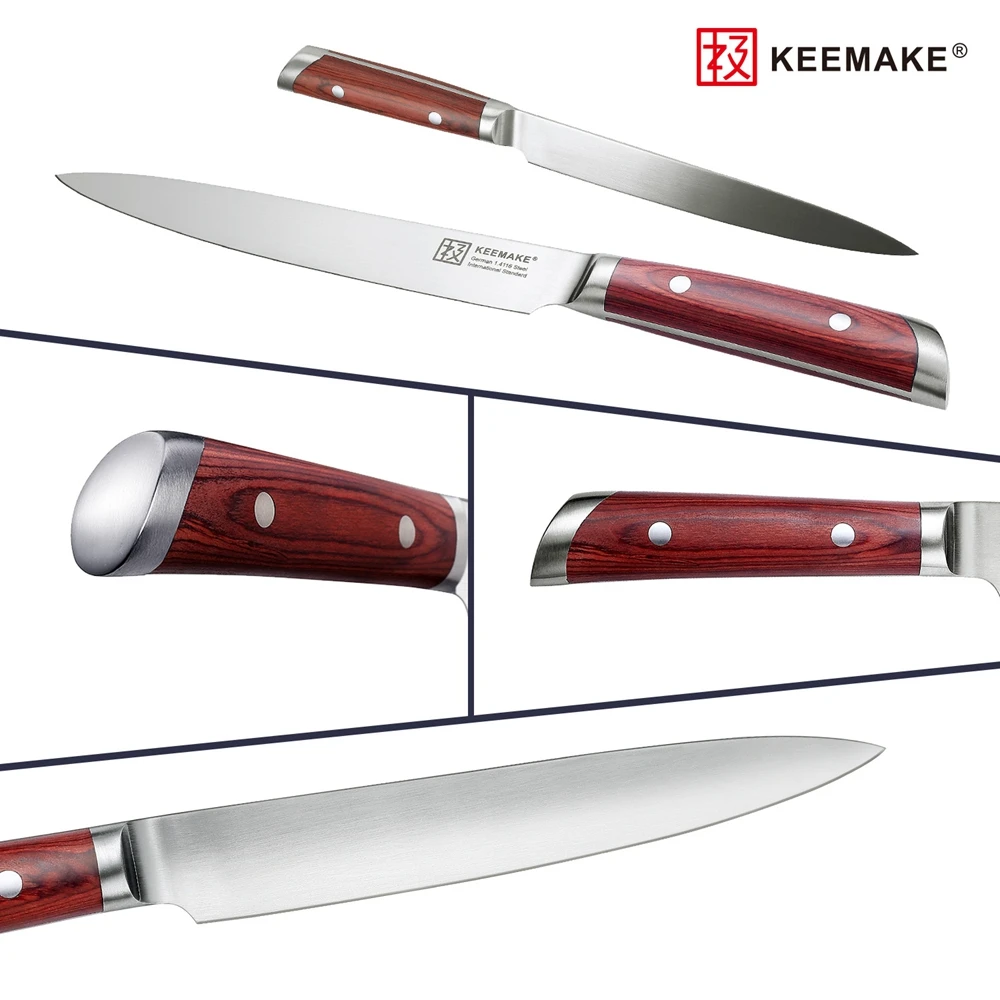 SUNNECKO 8&quot Slicing Chef Knife Kitchen Knives German 1.4116 Steel High Carbon 58HRC Strong Blade Cutter Tools Color Wood Handle | Дом и