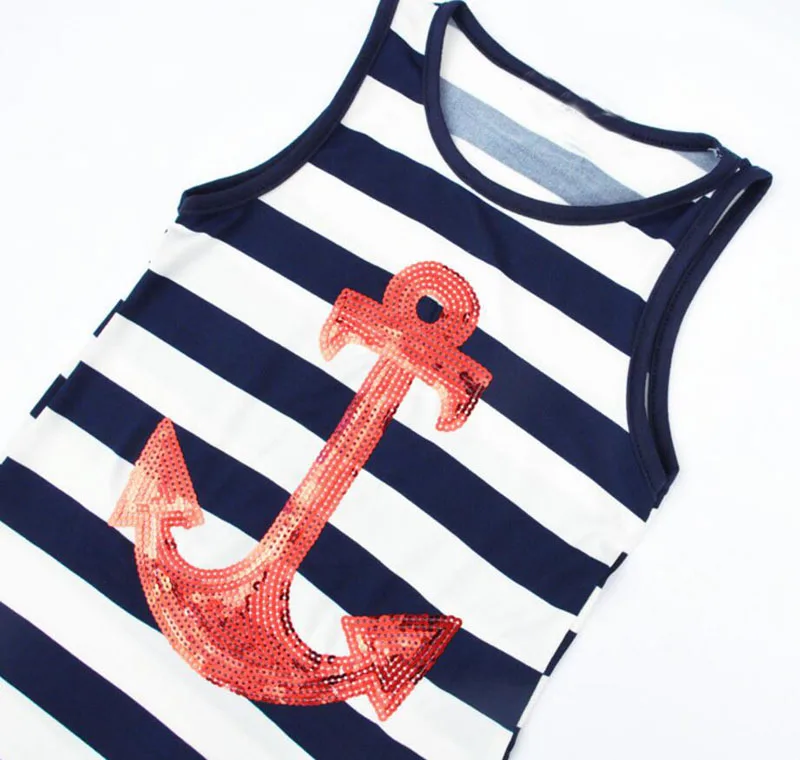 Детское платье макси в полоску с блестками и якорем|family matching outfits|matching outfitsfamily |