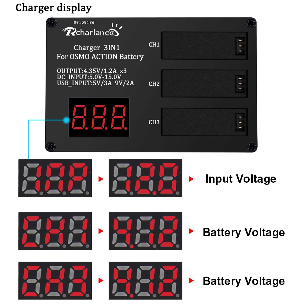 

DJI Osmo Action Battery Charger Hub Charging Kit Camera Accessories Intelligent Spare Part