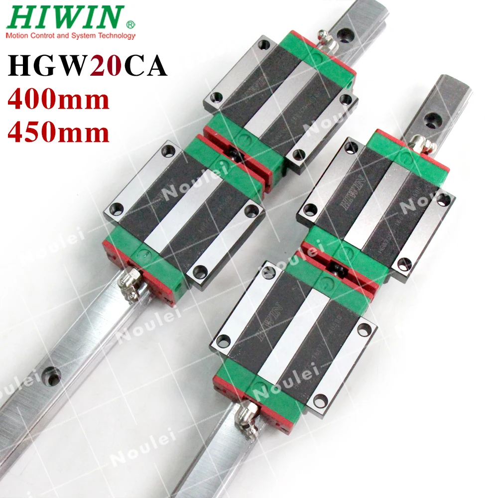 HIWIN 2 шт. 400 мм HGR20 линейный рельс + 4 HGW20CC CNC направляющий рельсовый блок HGW20 450