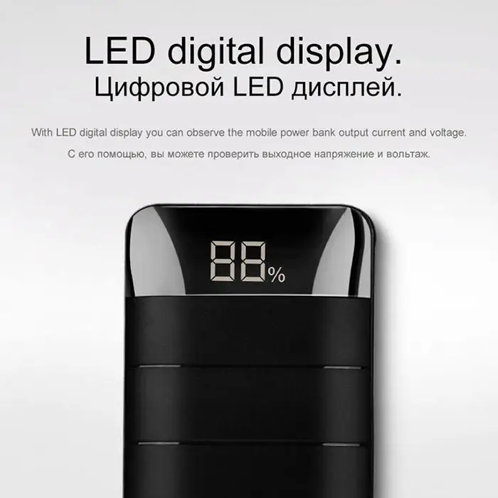 Мини Портативный внешний аккумулятор 10000 мАч умный светодиодный фонарик