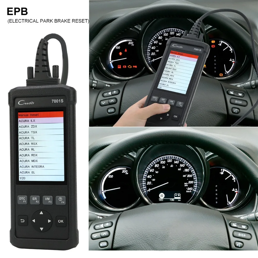 Launch Creader 7001S считыватель кода CR7001S сканер полный OBDII EOBD Функции диагностический инструмент ABS SRS EPB масляный светильник