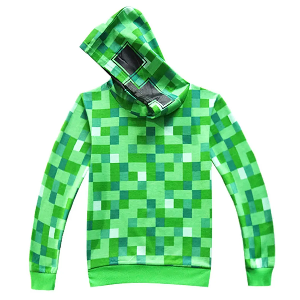 Дети Мальчики Minecraft Хэллоуин Creeper костюм подростков весна осень Забавный зеленый