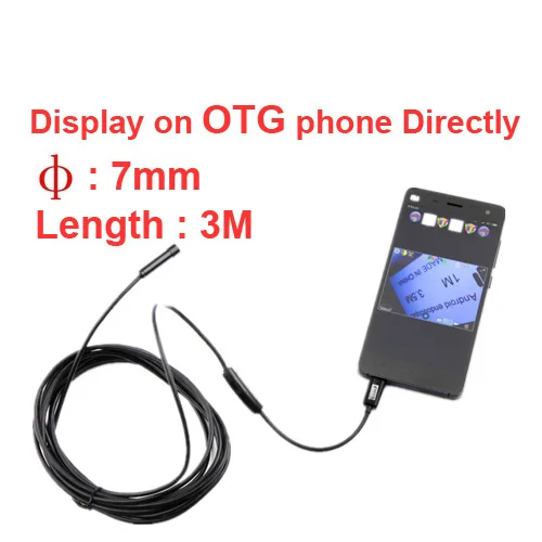 

For Russia 3 meter length 7mm diameter endoscope camera checking camera OTG android endoscope Video Surveillance