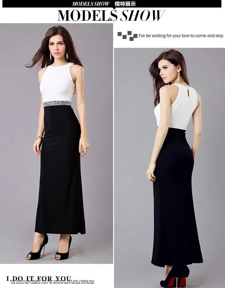 2017 New long dress women elegant slim woman party clothes club maxi bodycon sleeveless vestido femininas white blue red |