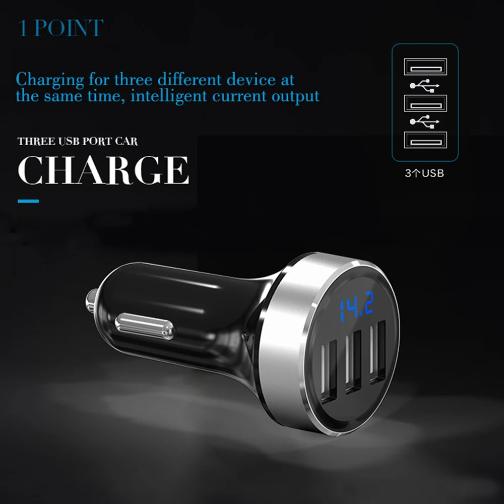 AP03 12 V автомобильное зарядное устройство прикуриватель гнездо 3 usb порта и