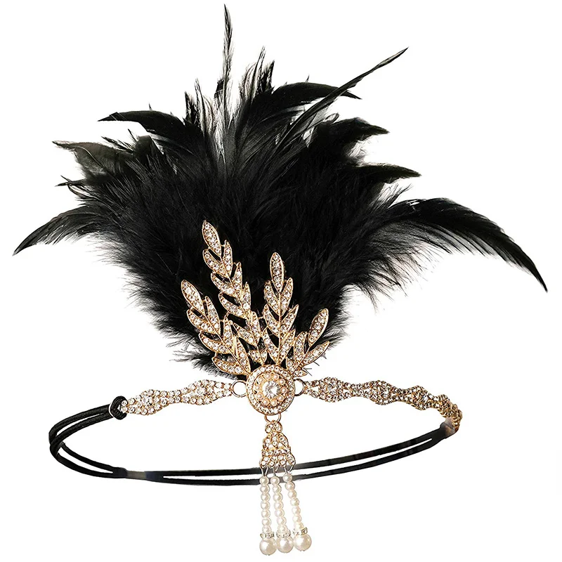 Повязка на голову в стиле Грейт Гэтсби 1920s аксессуары для волос свадьбу - купить