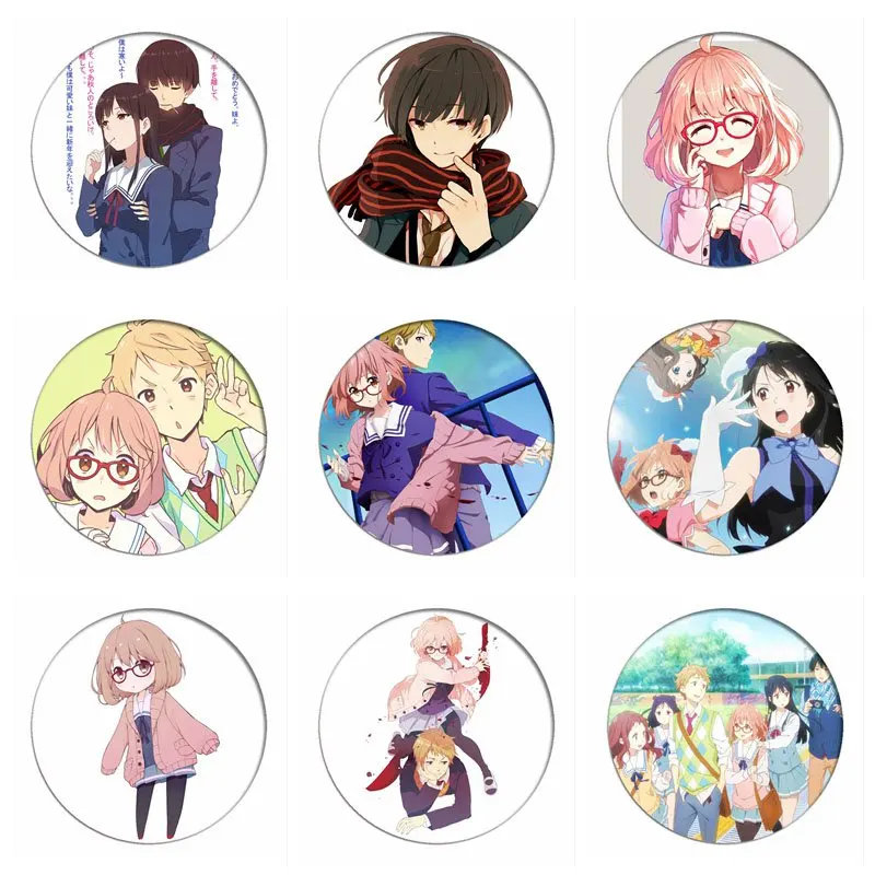 

1pcs Kyokai no Kanata Cosplay Badge Kuriyama Mirai Brooch Pins Kanbara Akihito Collection Badges for Backpacks