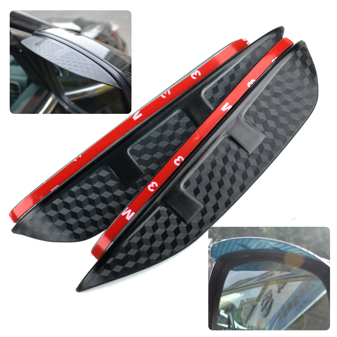 

DWCX 1 Pair / 2x New Car Resin Rearview Rain Eyebrow Guard Cover Side Door Mirror Visor Shield Fit for Honda Civic 2016 2017