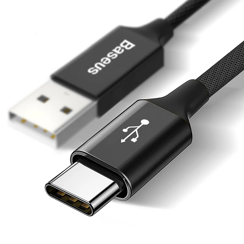 Black Кабель Baseus длиной 5 м usb type-C для быстрой зарядки samsung S10 USB-C кабель type-C для huawei Xiaomi Mi 9 Oneplus 6t USBC зарядное устройство - Цвет: Black