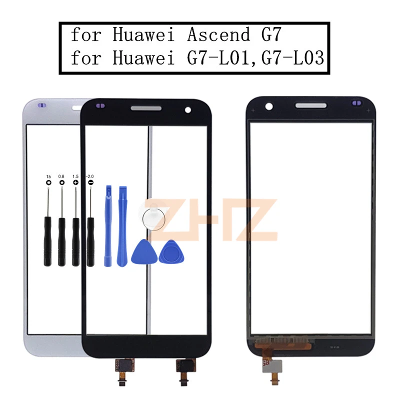 Сенсорный экран для Huawei Ascend G7 детали замены внешней передней стеклянной