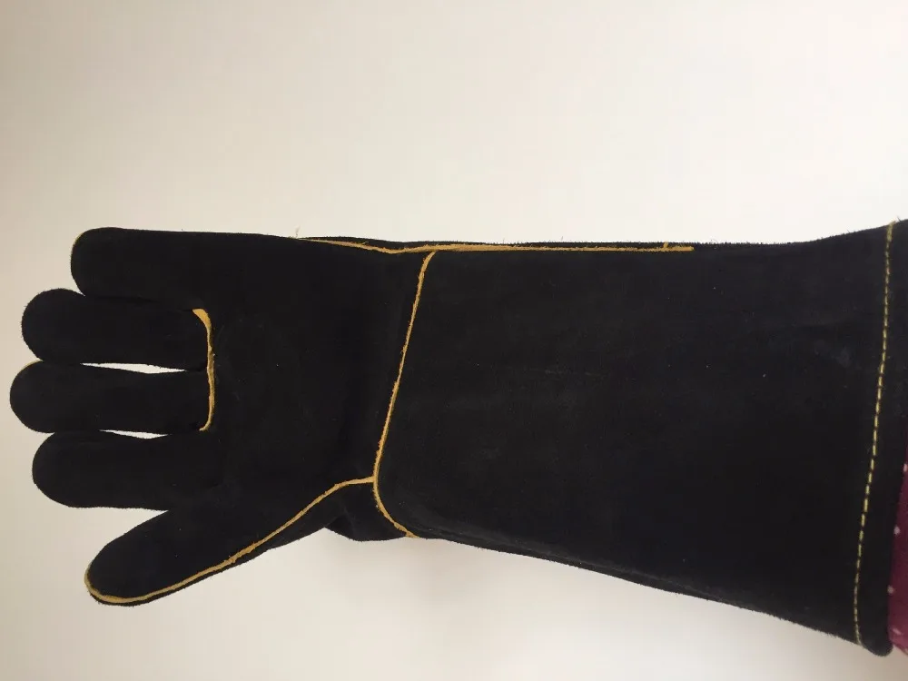 

Work Cowhide Gloves Leather Best of Barbecue Grill Hearth Leather For Oven Kitchen Working Cotton With Long Sleeve