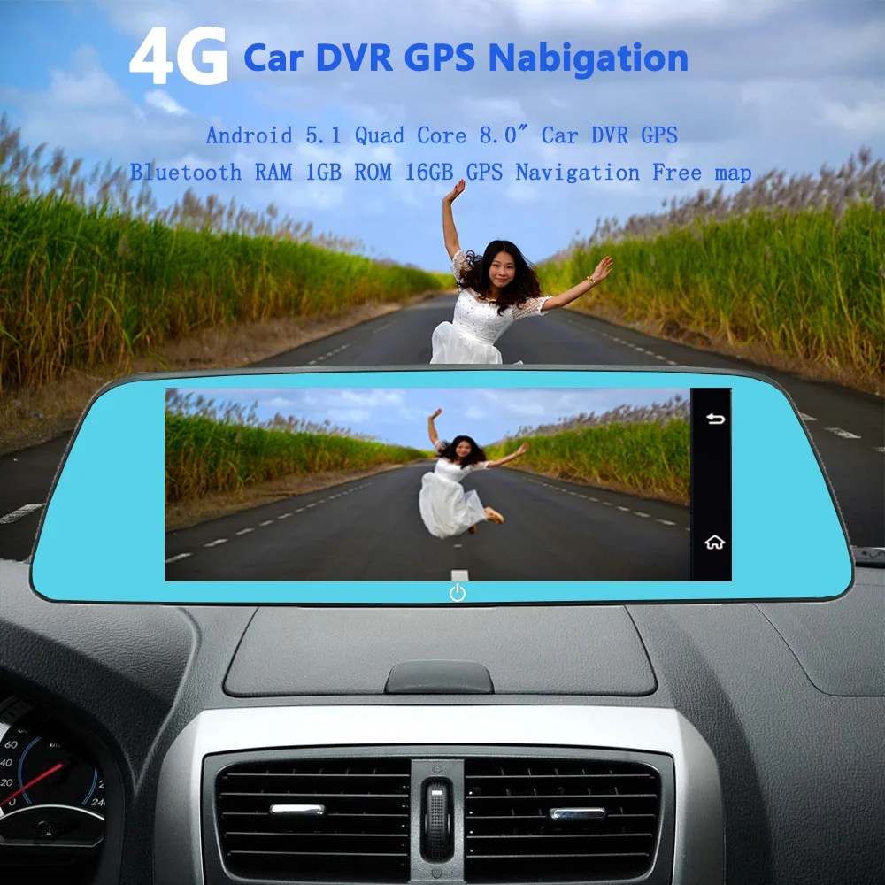 Sbhei 8 0 &quotgps навигация 4G Android 5 1 Автомобильный видеорегистратор зеркало заднего
