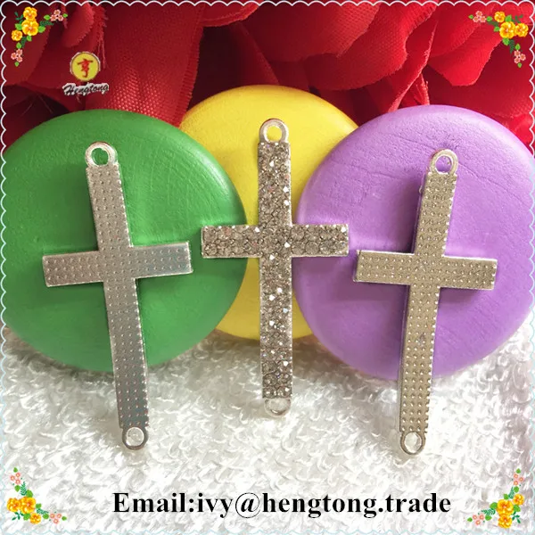 Подвеска из серебристого сплава со стразами религиозный розарьевой