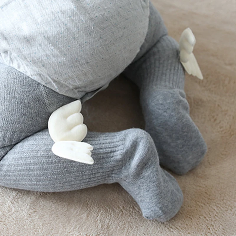 2018 Высокое качество колготки для девочек Крылья Ангела Для малышей однотонные