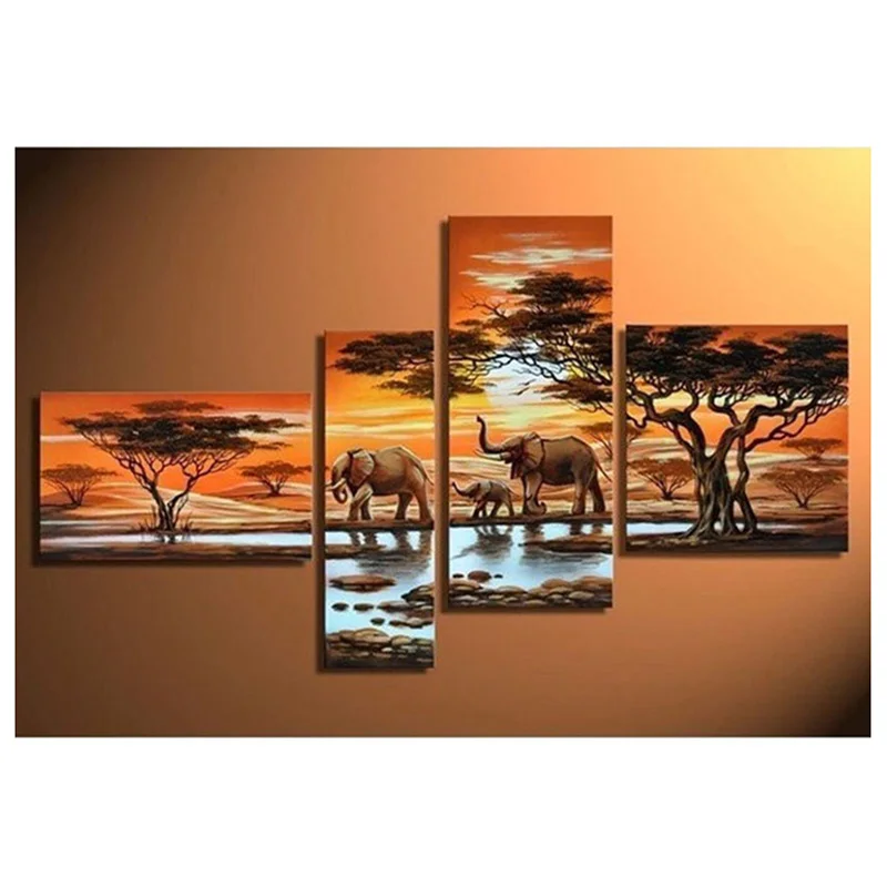 

5 pieces Diamond painting Cross Stitch Full Square/Round Diamond Embroidery Elephant Home Wedding Decoration RhinestoneBJ