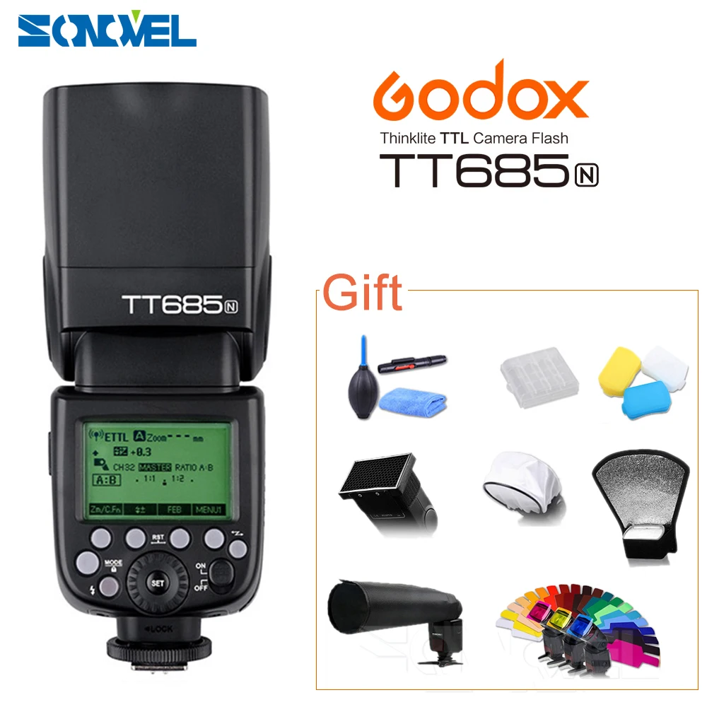 Вспышка Godox TT685N GN60 светильник Speedlite HSS 1/8000s TTL для Nikon D800 D700 D7100 D7000 D5200 D5100 D5000 D70S D810