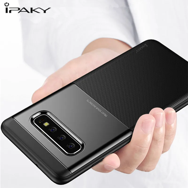 IPAKY for Samsung galaxyS 10 Case PC Hybrid Silicone Protective Armor Soft Cover coque galaxy S10 E Plus 10E 10PLUS |