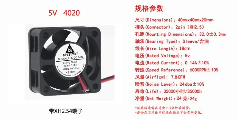 

DC 5V 4cm 40mm 40x40x20mm инверторный охлаждающий вентилятор