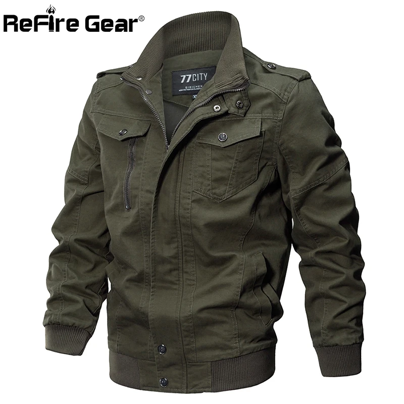 Куртка ReFire Gear Мужская тактическая хлопковая армейская куртка пилот в стиле