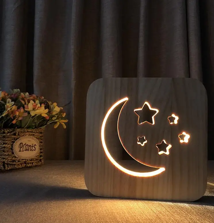 Wooden lamp 4 3D деревянные зерна Ночник DIY Настройка лампы Настольная лампа Друзья День рождения трофей подарок домашний декор Быстрая отправка - Испускаемый цвет: Wooden lamp 4