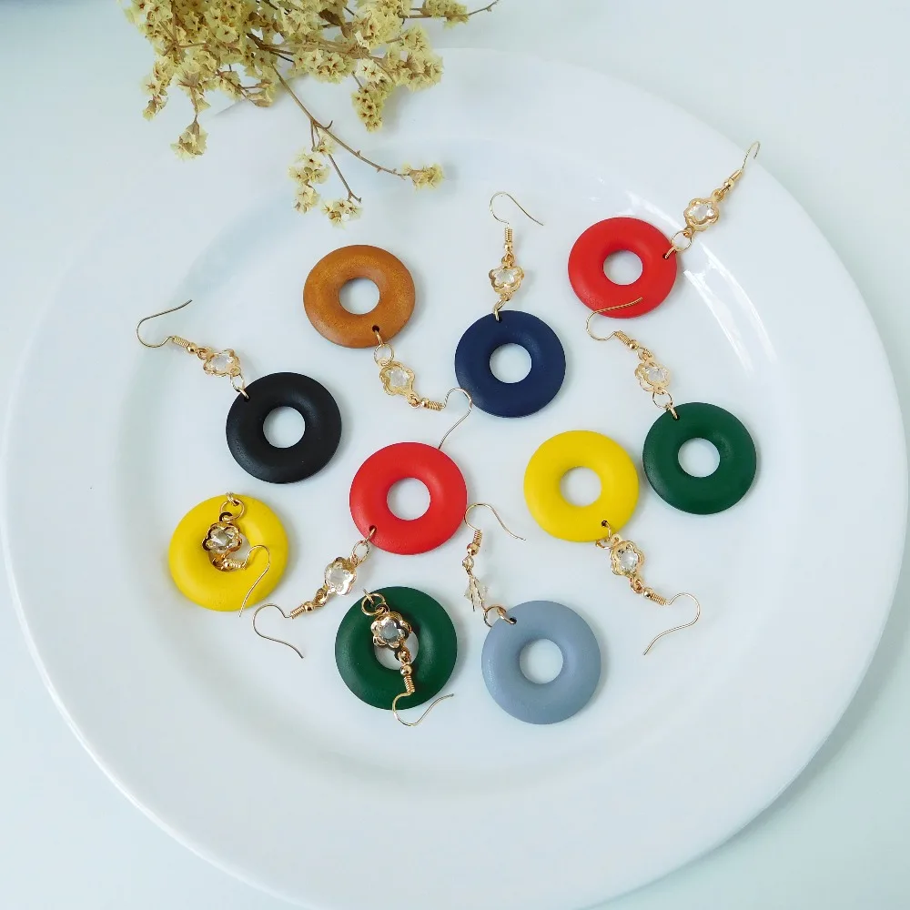 HC модные круглые висячие серьги в Корейском стиле для женщин Элегантный подарок