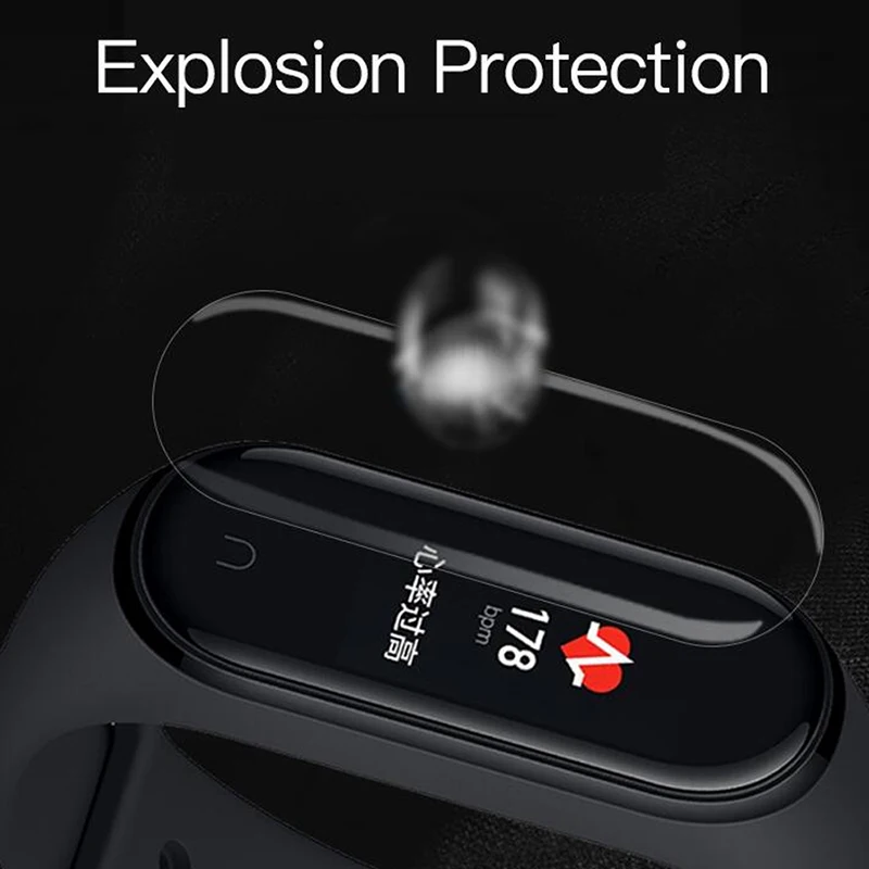 5 шт. защитная пленка для xiaomi mi band 4 на весь экран смарт браслет xiomi