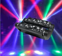 8pcs moving beam wall washer dmx led 8x10w rgbw 4 in 1 beam moving head led pider light for dj disco