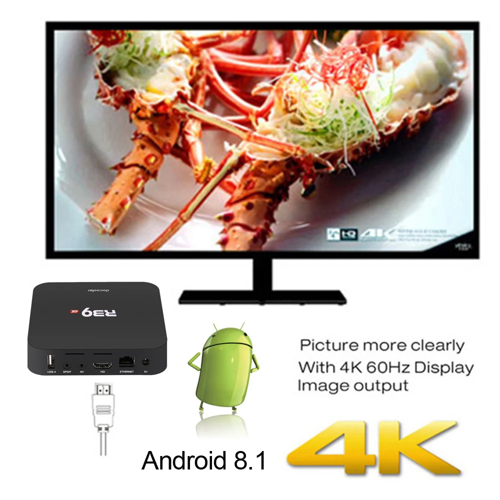 R39 Smart Android tv Box Android 8,1 RK3229 четырехъядерный UHD 4K 2 ГБ/16 Гб WiFi H.265 HD медиаплеер PK Z28 X96MINI