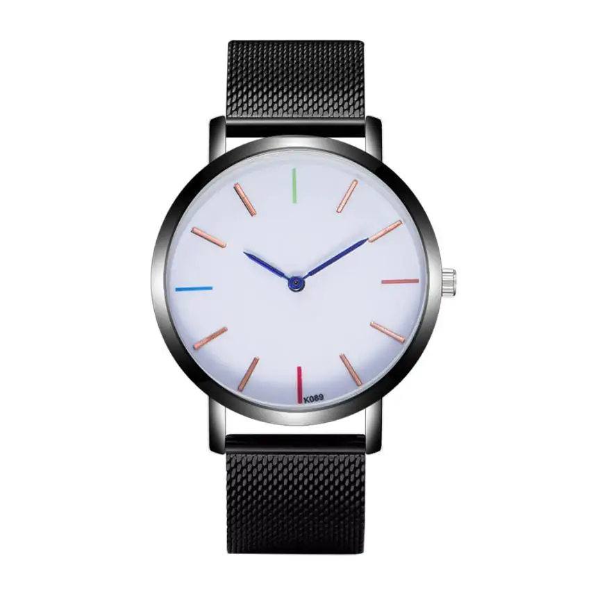 2018 модные повседневные мужские часы с кристаллами из нержавеющей стали